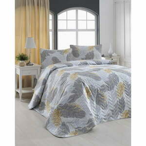 Zestaw pikowanej narzuty na łóżko i 2 poszewek na poduszki Eponj Home Altin Yaprak Grey, 200x220 cm obraz