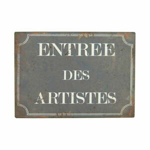 Metalowa tabliczka 21x15 cm Entrée des Artistes – Antic Line obraz