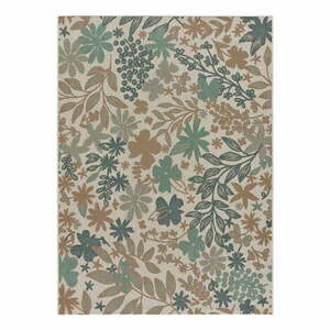 Beżowo-zielony dywan zewnętrzny Universal Floral, 130x190 cm obraz