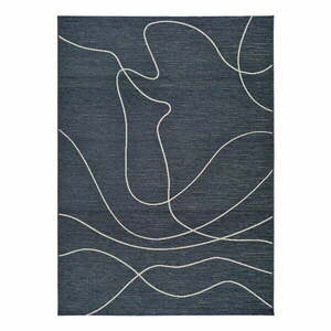 Ciemnoniebieski dywan zewnętrzny z domieszką bawełny Universal Doodle, 130x190 cm obraz
