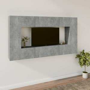 vidaXL 8-częściowy zestaw szafek telewizyjnych, szarość betonu obraz