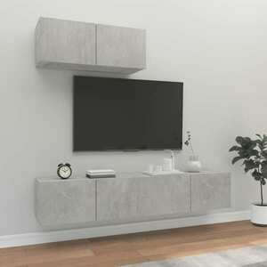 vidaXL 3-częściowy zestaw szafek telewizyjnych, szarość betonu obraz