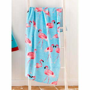 Niebiesko-różowy ręcznik plażowy 160x76 cm Flamingo – Catherine Lansfield obraz