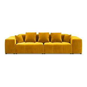 Żółta aksamitna sofa 320 cm Rome Velvet – Cosmopolitan Design obraz