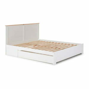 Białe łóżko dwuosobowe ze schowkiem 140x190 cm Gabi – Marckeric obraz