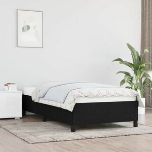 vidaXL Rama łóżka, czarna, 90x200 cm, tapicerowana tkaniną obraz