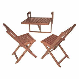 Zestaw 2 krzeseł i wiszącego stolika z drewna eukaliptusowego Garden Pleasure Balcony Berkeley obraz