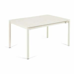 Biały aluminiowy stół ogrodowy Kave Home Zaltana, 140x90 cm obraz