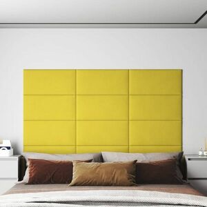 vidaXL Panele ścienne, 12 szt, jasnożółte, 60x30 cm, tkanina, 2, 16 m² obraz