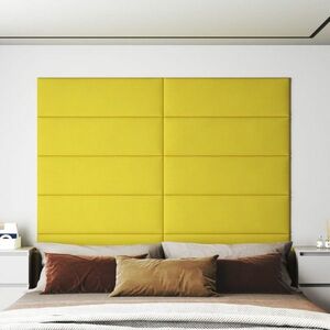 vidaXL Panele ścienne, 12 szt, jasnożółte, 90x30 cm, tkanina, 3, 24 m² obraz