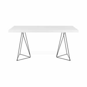 Biały stół z metalowymi nogami TemaHome Trestle, 90 x 160 cm obraz