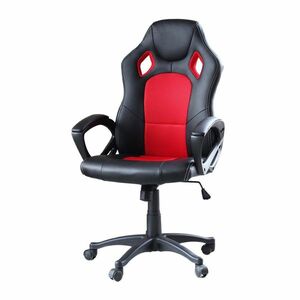 Krzesło gamingowe z kolorowym oparciem, czerwone obraz