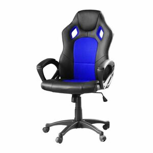 Krzesło gamingowe z kolorowym oparciem, niebieskie obraz