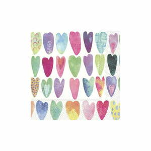 Papierowe serwetki zestaw 20 szt. Rainbow Hearts – IHR obraz