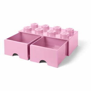 Jasnoróżowy pojemnik z 2 szufladami LEGO® obraz