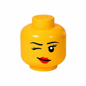 Żółty pojemnik w kształcie głowy LEGO®, ⌀ 16, 3 cm obraz