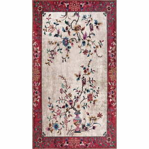 Czerwono-kremowy dywan odpowiedni do prania 180x120 cm – Vitaus obraz