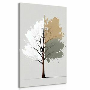 Obraz trójkolorowe minimalistyczne drzewo obraz