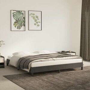 vidaXL Rama łóżka, ciemnoszara, 160x200 cm, tapicerowana aksamitem obraz