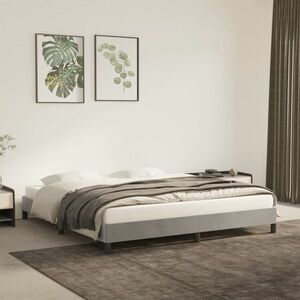 vidaXL Rama łóżka, jasnoszara, 180 x 200 cm, tapicerowana aksamitem obraz