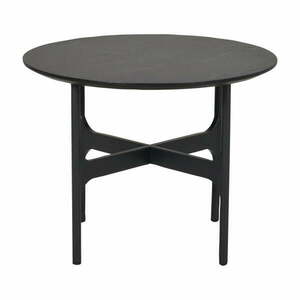 Czarny okrągły stolik z blatem w dekorze jesionu 55x55 cm Colton – Rowico obraz