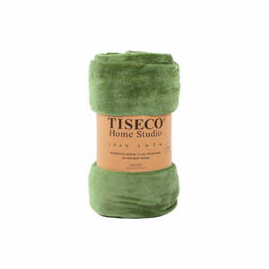 Zielona narzuta z mikropluszu na łóżko dwuosobowe 220x240 cm Cosy – Tiseco Home Studio obraz