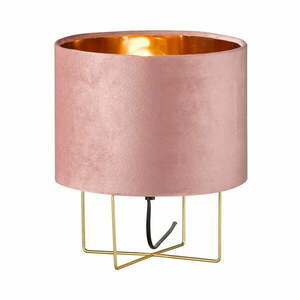 Różowa lampa stołowa z tekstylnym kloszem (wysokość 32 cm) Aura – Fischer & Honsel obraz