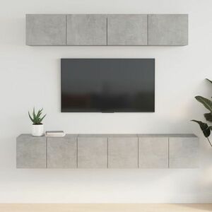 vidaXL 5-częściowy zestaw szafek telewizyjnych, szarość betonu obraz