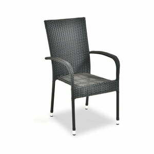 Czarne krzesło ogrodowe ze sztucznego rattanu Bonami Essentials Paris obraz