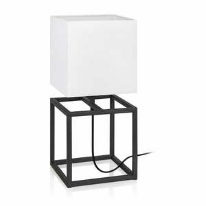 Czarno-biała lampa stołowa Markslöjd Cube, 20x20 cm obraz