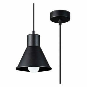 Czarna lampa wisząca z metalowym kloszem 14x14 cm Martina – Nice Lamps obraz