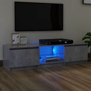 vidaXL Szafka pod TV z LED, szarość betonu, 140x40x35, 5 cm obraz