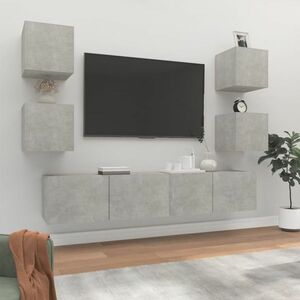 vidaXL Zestaw 6 szafek telewizyjnych, szarość betonu obraz