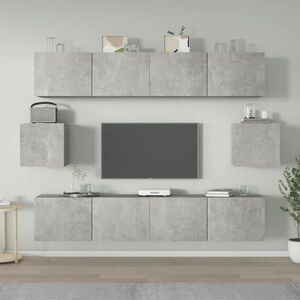 vidaXL Zestaw 6 szafek TV, szarość betonu, materiał drewnopochodny obraz