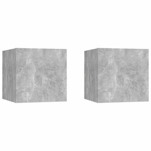 vidaXL Szafki nocne, 2 szt., połysk, betonowa szarość, 30, 5x30x30 cm obraz