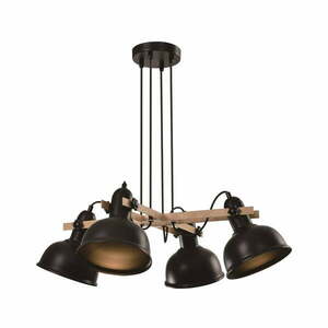 Czarna lampa wisząca z metalowym kloszem Reno – Candellux Lighting obraz