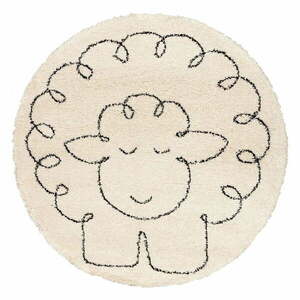 Beżowy antyalergiczny dywan dziecięcy ø 160 cm Fluffy Sheep – Yellow Tipi obraz