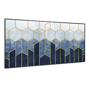 Klarstein Wonderwall Air Art Smart, panel grzewczy na podczerwień, grzejnik, 120 x 60 cm, 700 W, niebieska linia obraz