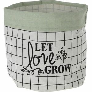Osłonka tekstylna na doniczkę Let Love Grow, 20 x 18 cm, jasnozielony obraz