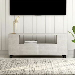 vidaXL Szafka pod TV, szarość betonu, 120x35x48 cm obraz