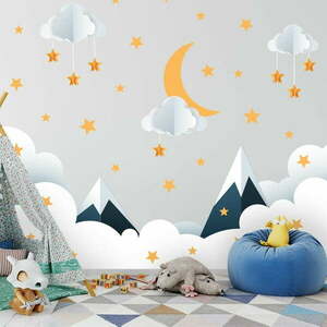Naklejka dziecięca na ścianę 90x60 cm Mountains in Stars and Clouds – Ambiance obraz