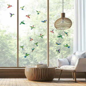 Zestaw naklejek na okno 20 szt. 40x60 cm Hummingbirds – Ambiance obraz