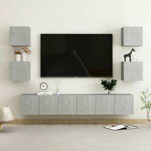 vidaXL Zestaw 7 szafek telewizyjnych, szarość betonu obraz