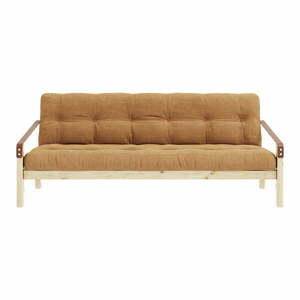 Musztardowa sztruksowa sofa rozkładana 204 cm Poetry – Karup Design obraz