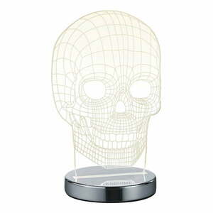 Lampa stołowa LED w kolorze błyszczącego srebra (wys. 21 cm) Skull – Trio obraz