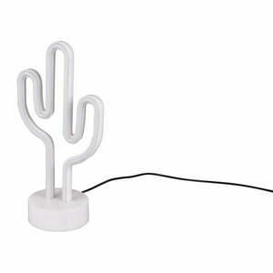 Biała lampa stołowa LED (wys. 29 cm) Cactus – Trio obraz