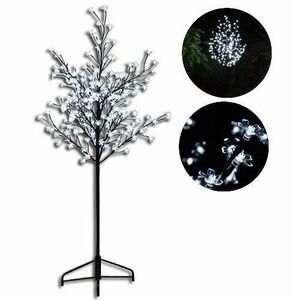 Dekoracyjne LED drzewo z kwiatami - 1, 5 m, zimna biel obraz