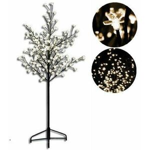 Dekoracyjne LED drzewo z kwiatami - 1, 5 m, ciepła biel obraz