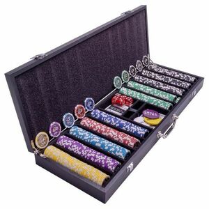 Pokerowa walizka - 500 żetonów do pokera - Wooden Black Ed obraz