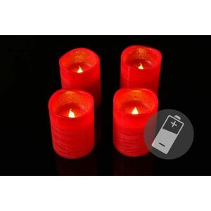 Dekoracyjny zestaw - 4 adwentowe LED świece, czerwone obraz